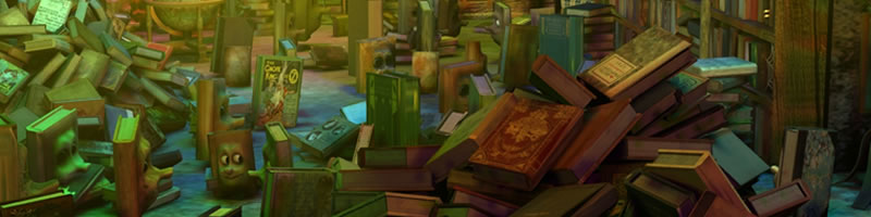 Delicious books in the enchanted library...